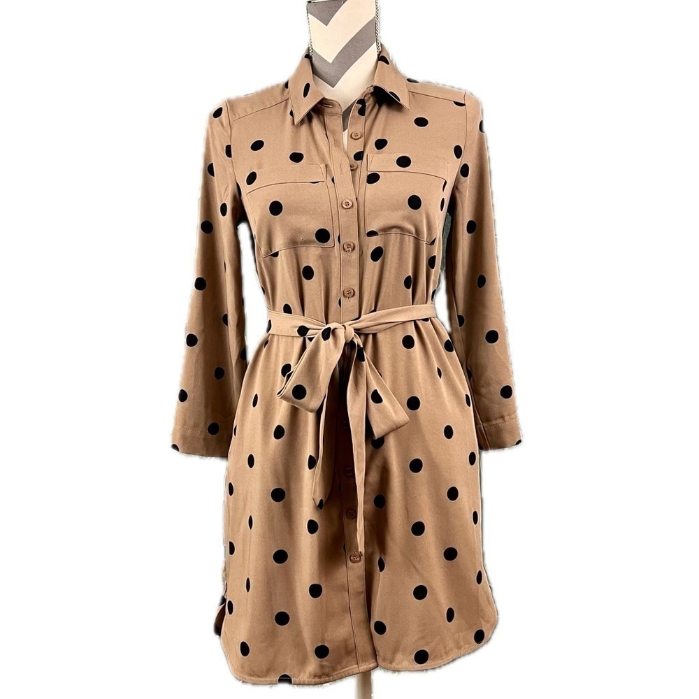 NY&Co Polka Dot-Print Shirtdress - Size XXSP